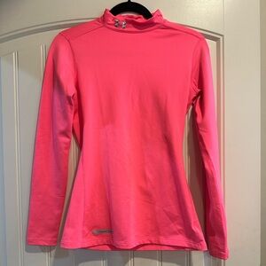 NWOT Under Armour hot pink cold gear long-sleeve workout top